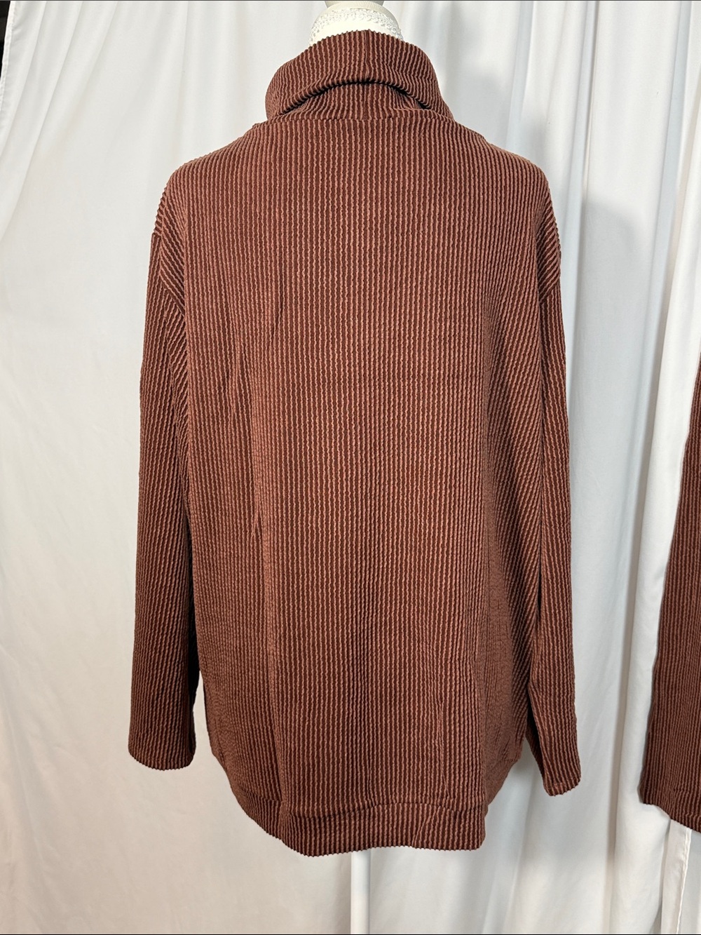 Cozy Cowl-Neck Knit Sweater & Wide-Leg Pants Set - Chocolate - Picture 5 of 9